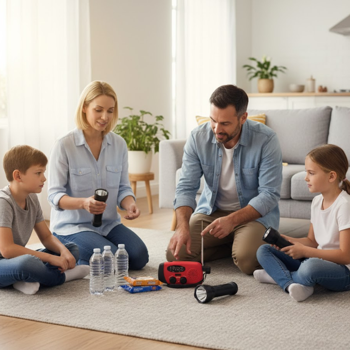 ReadyWave nødradio med lommelygte, powerbank & AM/FM/NOAA radio til kritisk kommunikation.