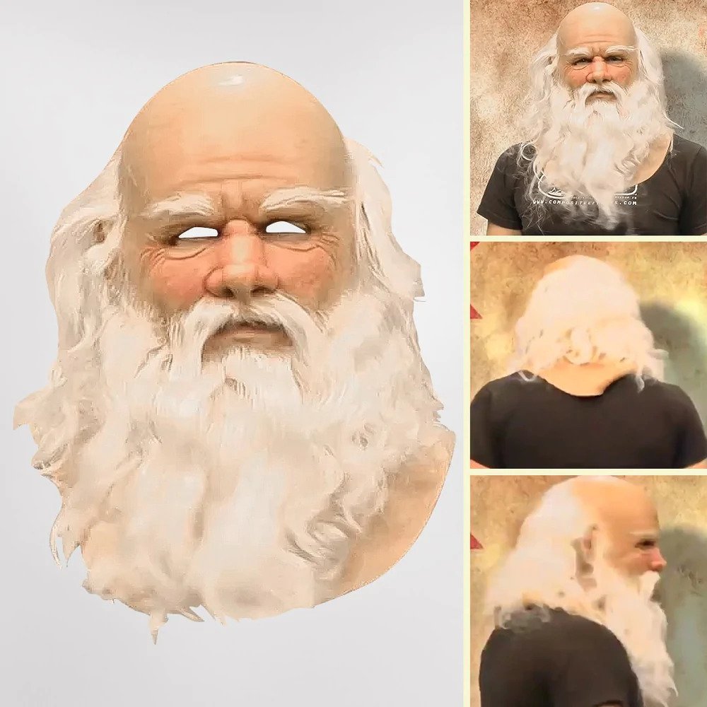 Realistisk julemandsmaske til en magisk juleoplevelse. Perfekt til julekostume og forklædning.