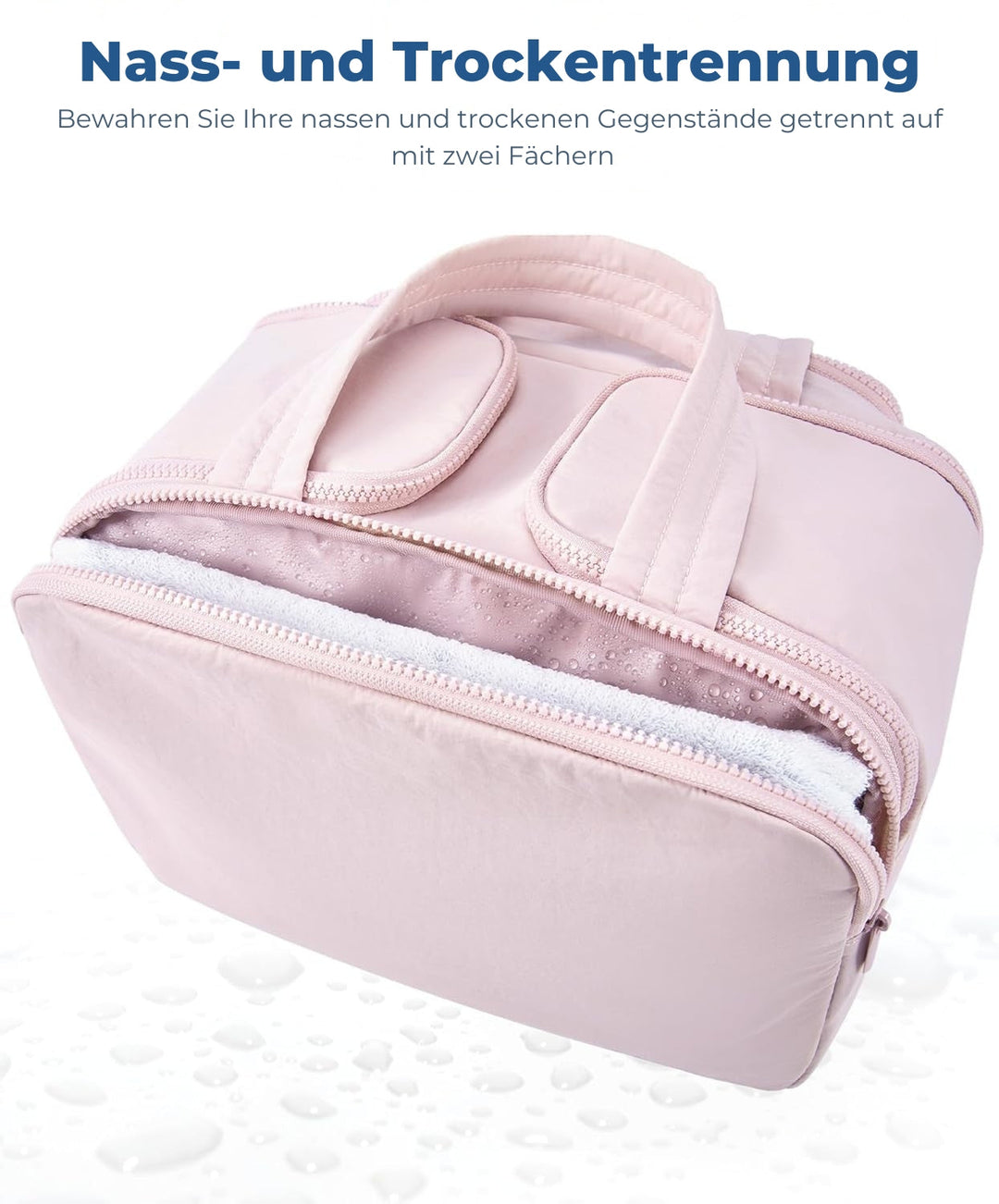 Kompakt rejsetoilettaske til kvinder. Perfekt til kosmetik og personlig pleje på ferien.