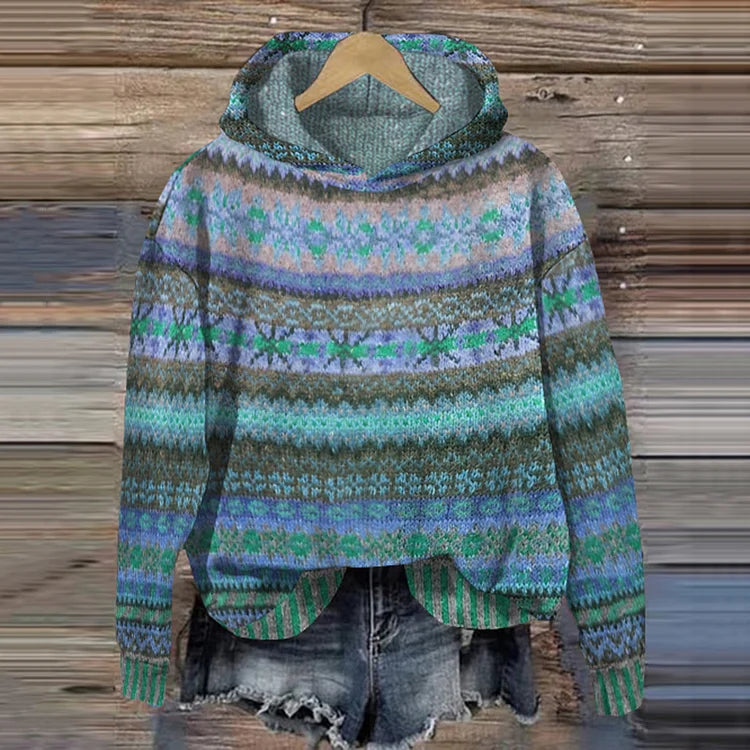 Hyggelig og trendy retro vintersweater til kvinder. Komfortabel trøje med vintage vibe, ideel til hverdag.