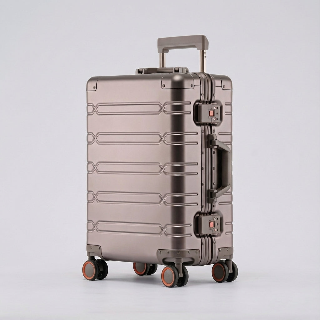 Robust kuffert med 360° spinnerhjul fra GlidePro, designet for lang holdbarhed på rejser.