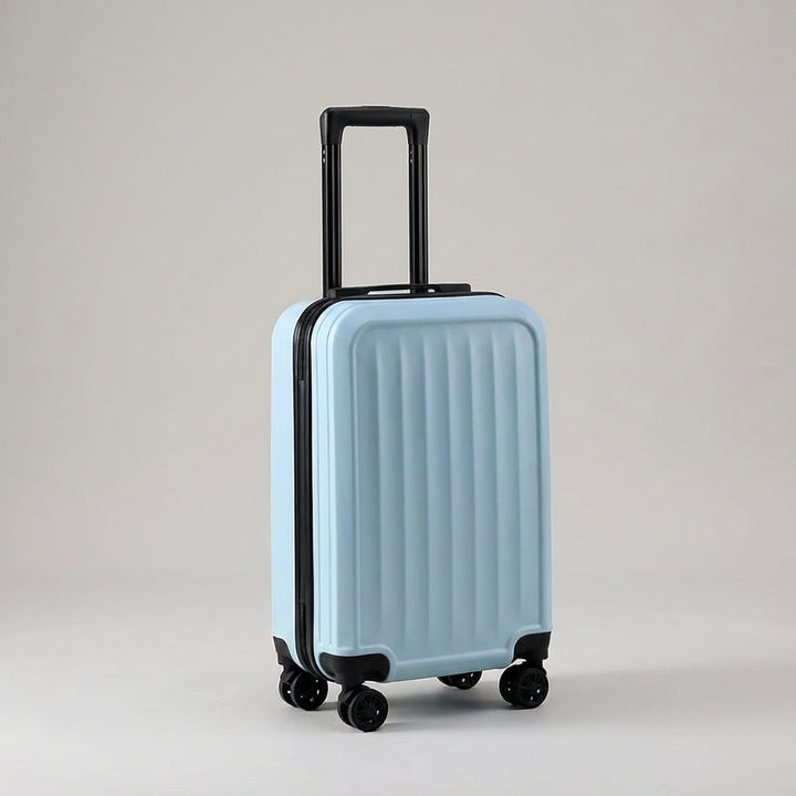 Stilfuld, moderne rejsekuffert fra Traveon med unikt riflet design. Perfekt robust bagage trolley med hjul.