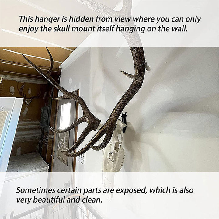 Sikker vægmontering for store kranier. Robust og diskret design i sort metal.