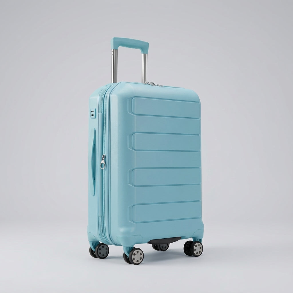 Smart hardcase spinnerkuffert med udvidelse, designet for optimal bagageplads og mobilitet.