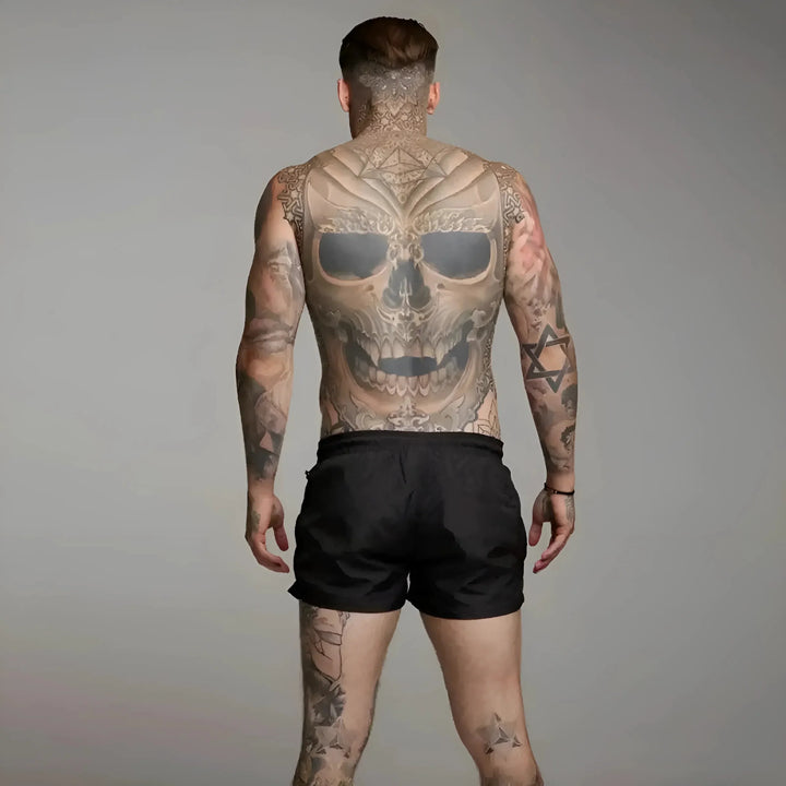 Mænds Røde Badeshorts med Lommeklap, justerbar snøre og elastisk linning