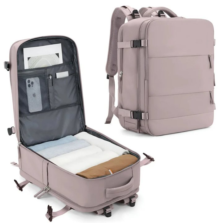 Rummelig håndbagagekuffert i robust design, perfekt til effektiv rejse. TravelMate letvægtskuffert til organiseret pakning.