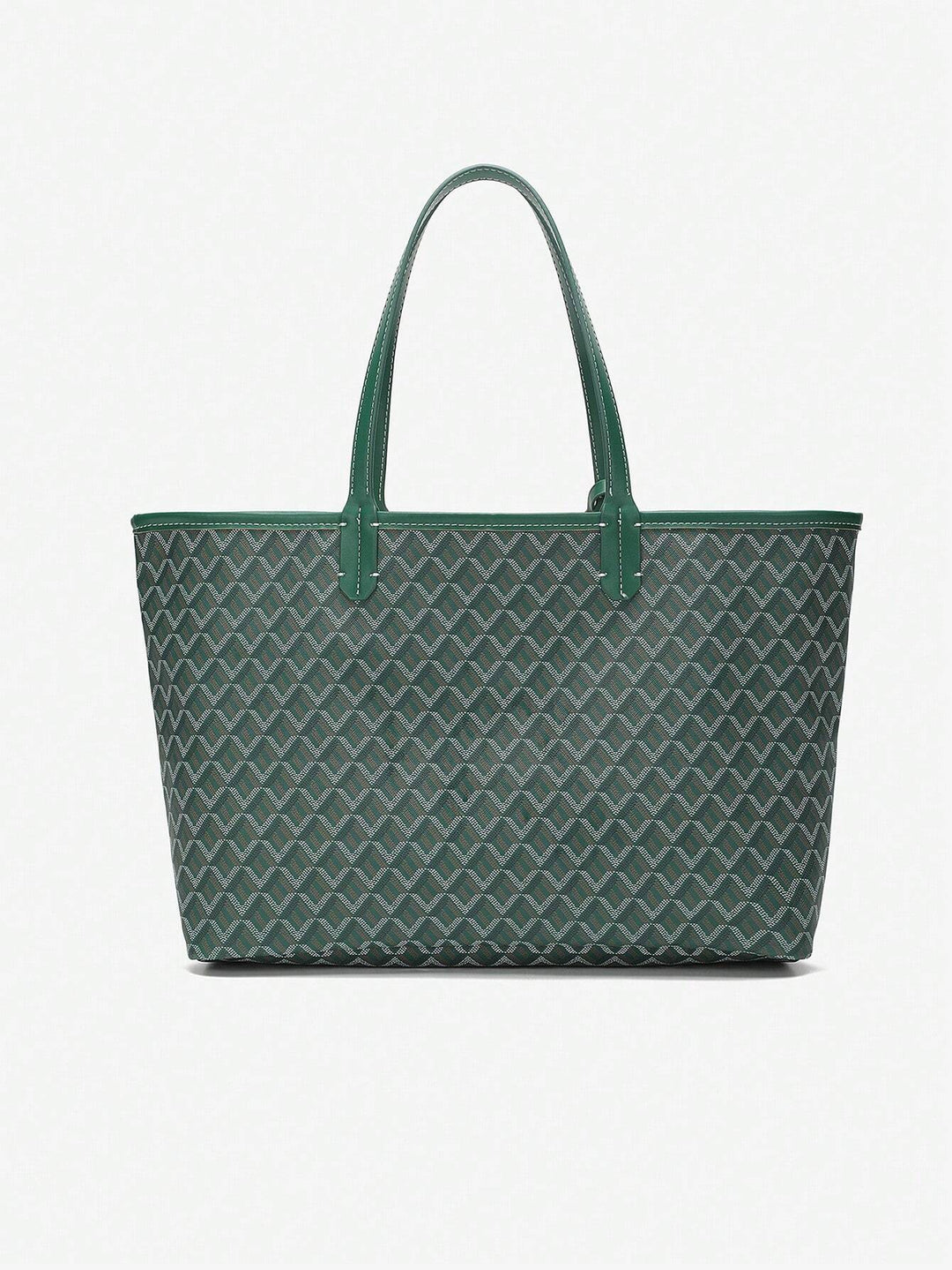 Sort/hvid grafisk shopper, en rummelig og moderne dametaske med aftagelig pung.