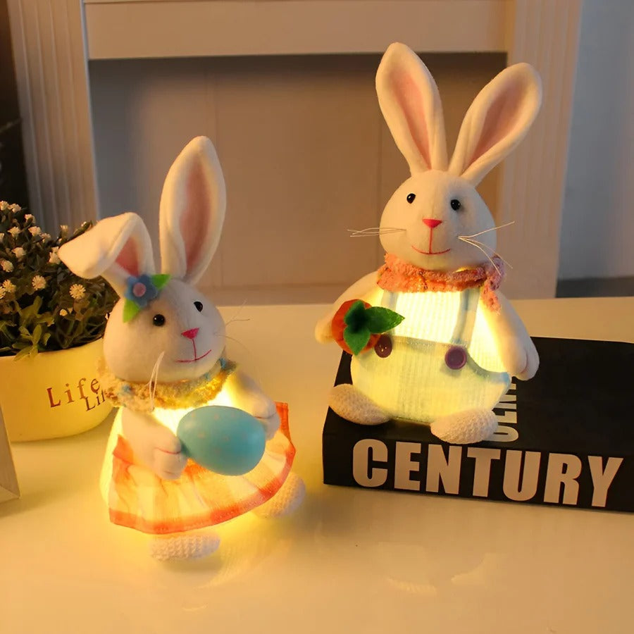 Yndig kaninlampe, en blød LED-natlampe der skaber tryghed og en hyggelig stemning i børneværelset.