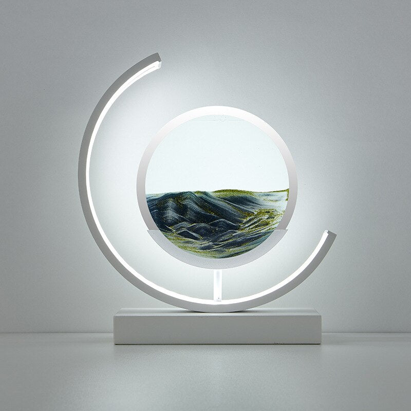Afstressende LED sandbordlampe, perfekt for wellness og stilfuld dekorativ belysning.