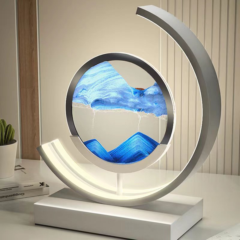 Stressreducerende sandbordlampe til stuen, giver smukt stemningslys.