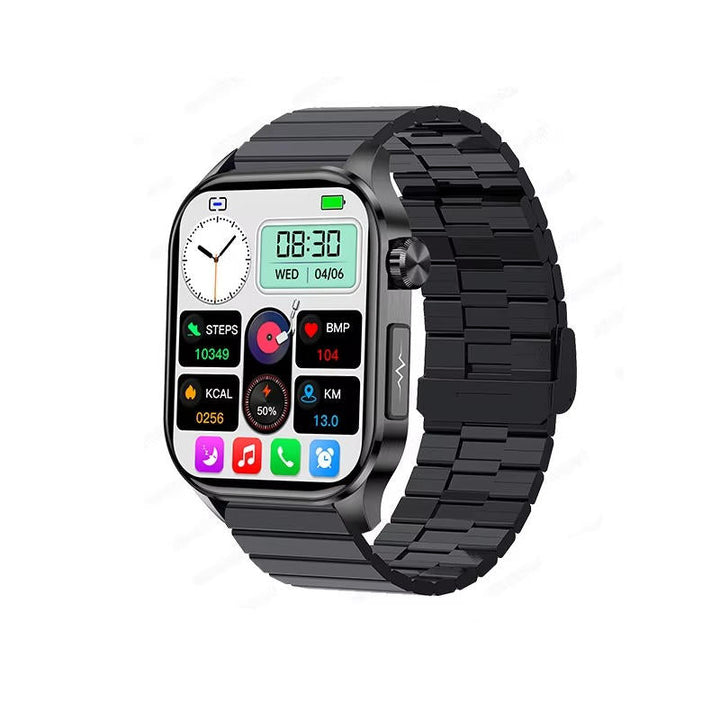 Smartwatch til ældre: måler blodtryk, glukose, puls, ilt, SOS. Forbedrer sundhed & sikkerhed.
