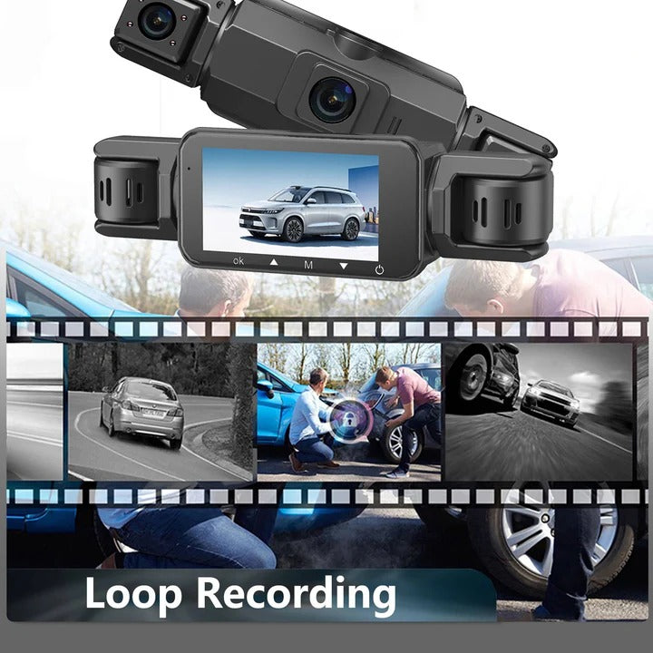 SentinelView dashcam med 360°, nattesyn og bevægelsessensor for komplet bilovervågning.