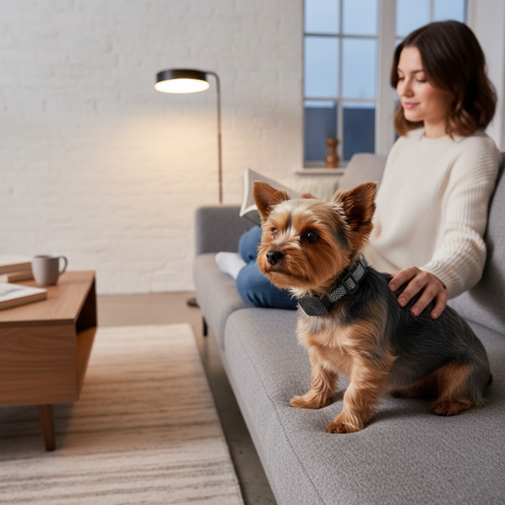 Hundetilbehør: Vibrationshalsbånd til lille hund. Vandtæt anti-gø & træningshalsbånd for skånsom kontrol.