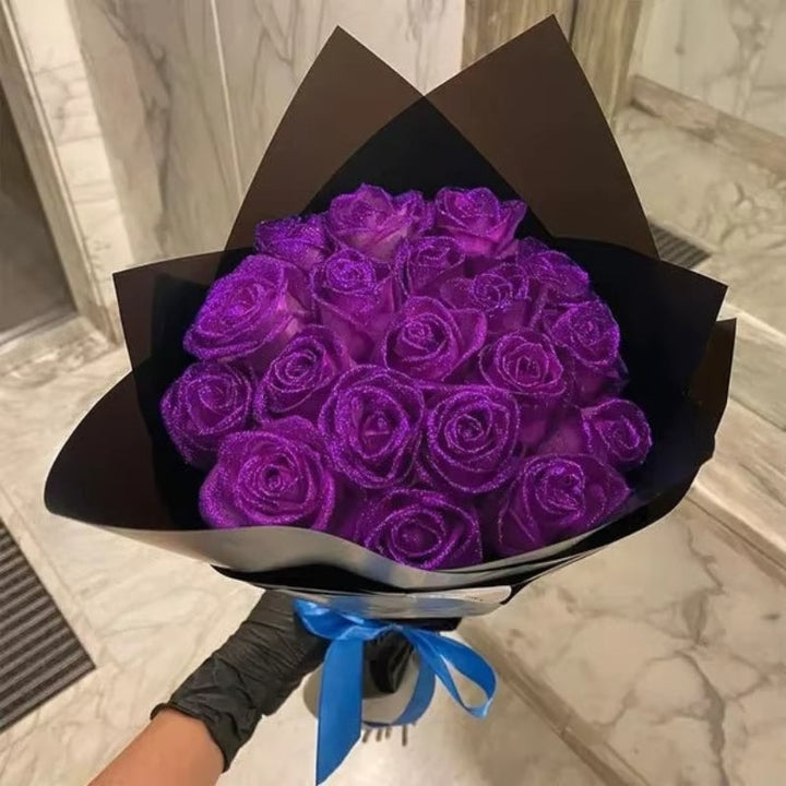 Unik skinnende dekorativ rose, en elegant gaveide og sæsonbestemt pynt til hjemmet.
