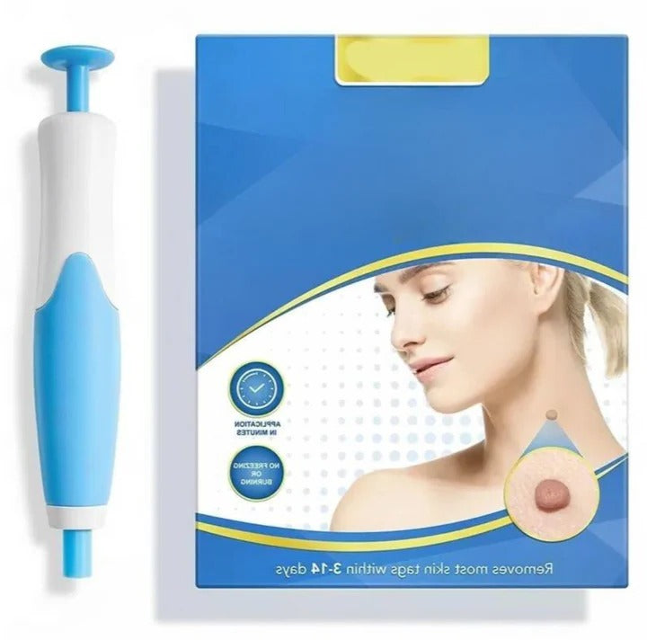 SkinTagEase kit til skånsom fjernelse af hudmærker, hjemmebehandling for glat hud.