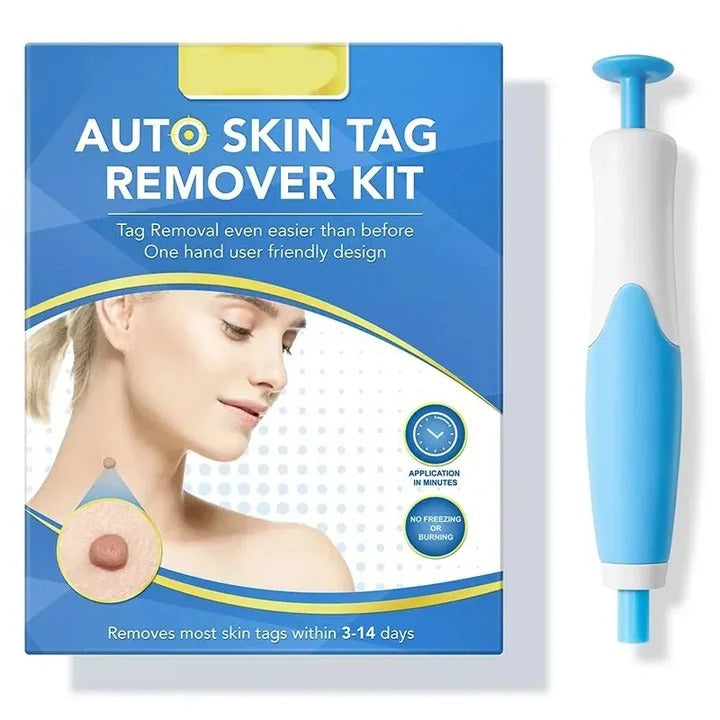 Smertefri SkinTagEase hudmærkefjerner kit til ansigt og krop, giver kemikaliefri glat hud.