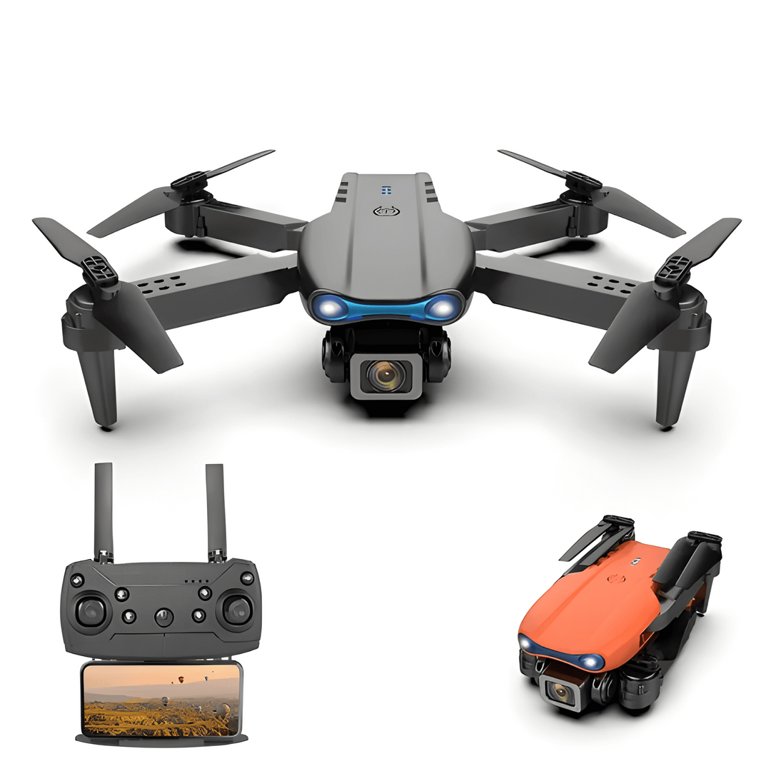 SkyCapture 4K dobbeltkamera drone klar til luftfotografering, med stilrent design og avanceret teknologi.