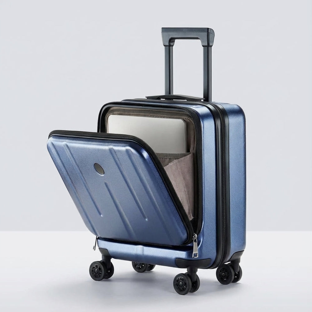 Mørkegrå Slimport carry-on kuffert med TSA-lås & organiseret laptoprum, perfekt til rejser.