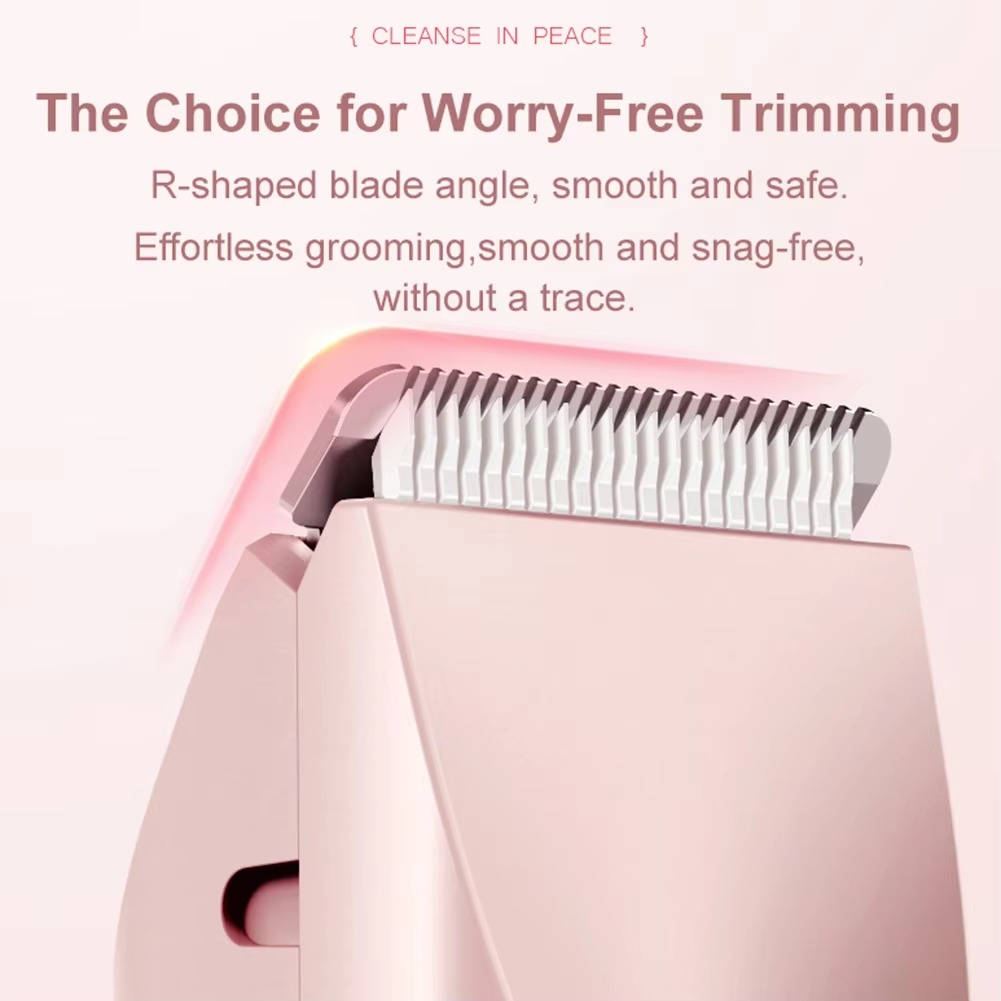 Skånsom bikini trimmer til kvinder, designet til smertefri hårfjerning og glat hud uden ubehag.