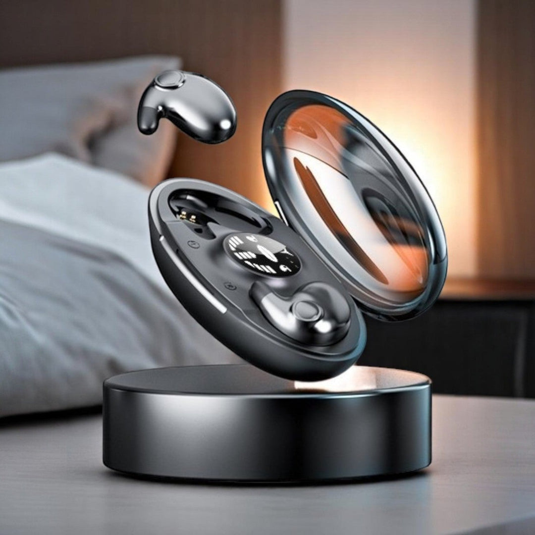 SnoozePods trådløse søvnhøretelefoner. Komfortabel støjreduktion for rolig afslapning og bedre søvn.