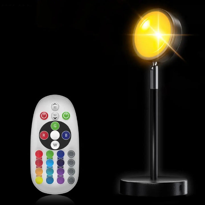 Oplev ægte hygge med solnedgangsprojektor lampe, der leverer varmt og beroligende LED stemningslys til rummet.