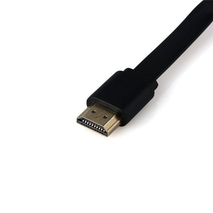 "Sort Chromecast med HDMI-port til 1080p HD streaming; kompakt design, perfekt til stueindretning, trådløs forbindelse."