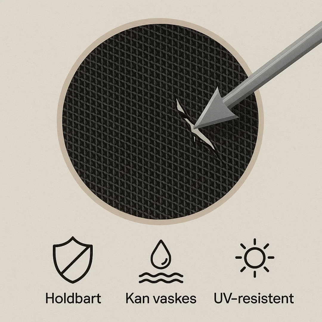 Robust polyester myggenet i hvid, beskytter hjemmet mod insekter året rundt.