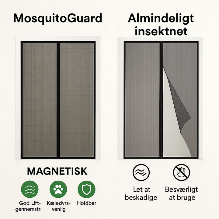 Slidstærkt insektnet i sort polyester, giver effektiv insektbeskyttelse og ventilation.