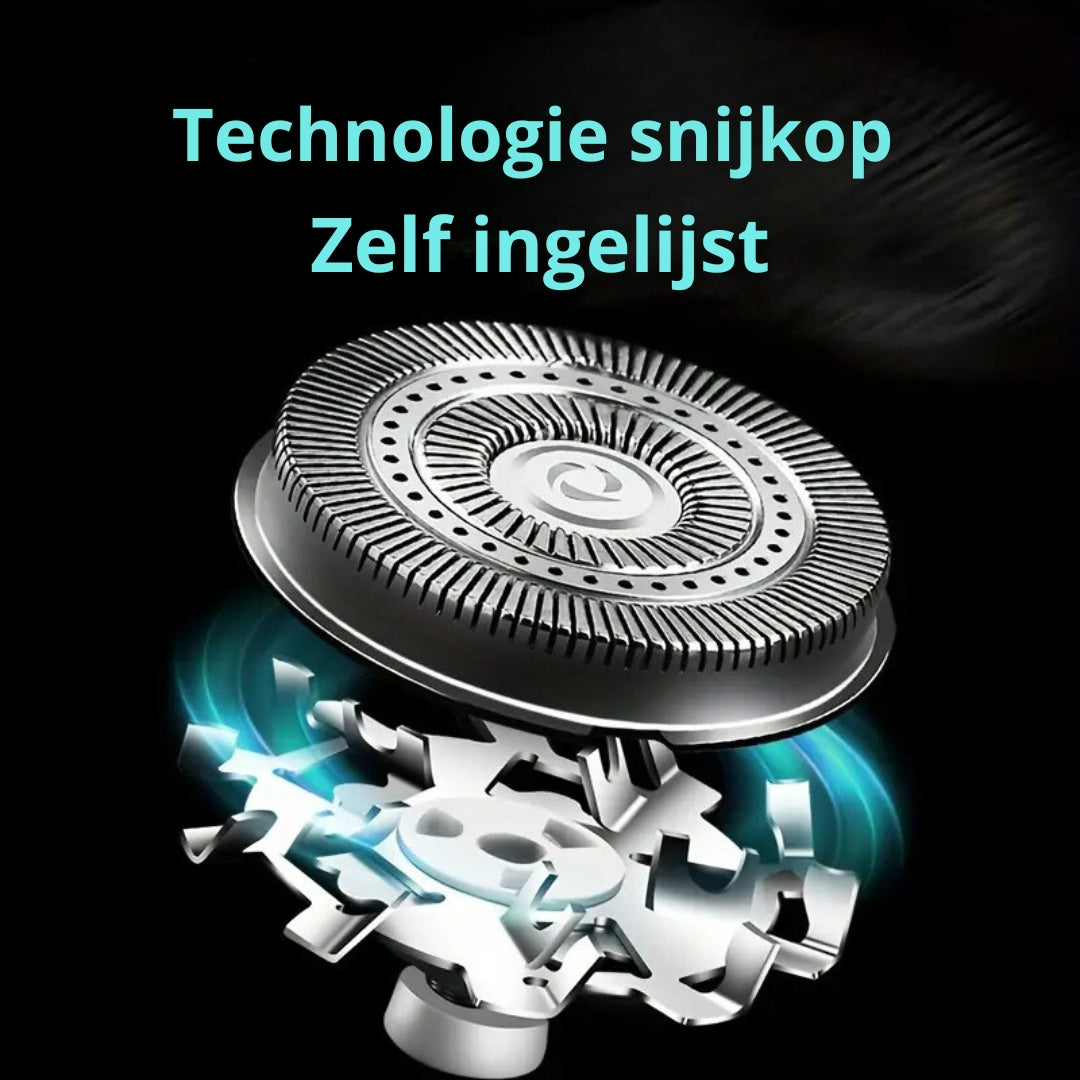 Sort bærbar barbermaskine med lang batteritid, giver en glat hud og er perfekt til rejser.
