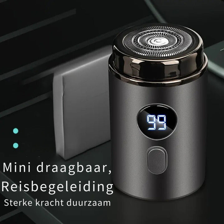 Grøn minibarbermaskine med USB-opladning, ideel til glat hud og bekvem personlig pleje.