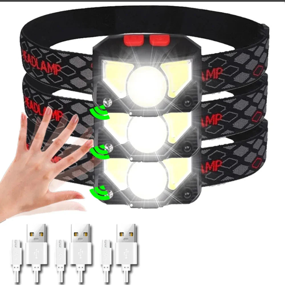 Optimeret USB LED pandelampe til mørke. Sensoraktiveret, genopladelig for håndfri belysning.
