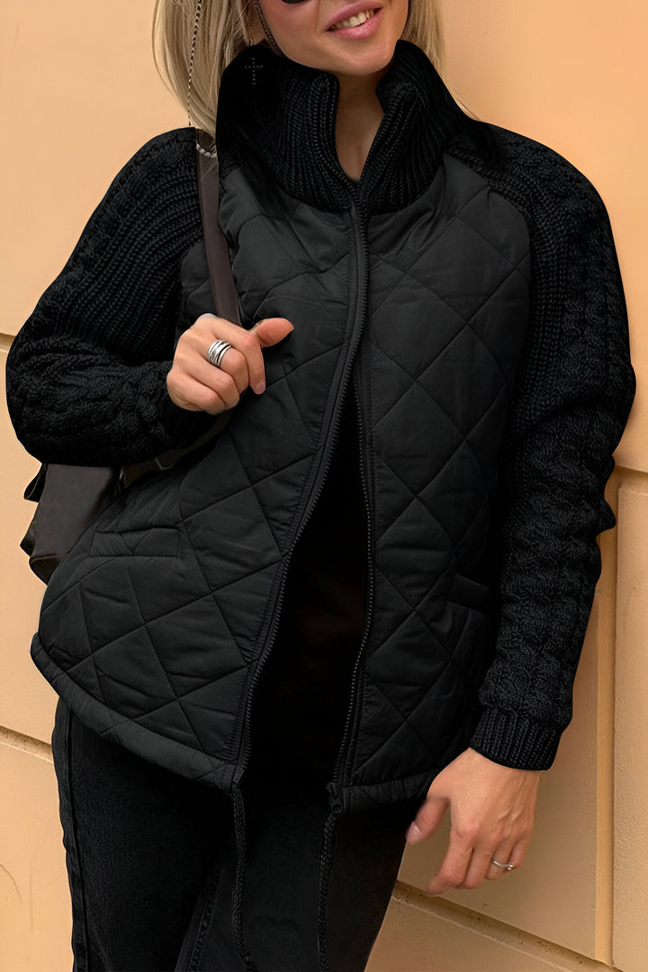 Varm dame quiltet vest med lynlås, ideel som letvægts overgangsjakke. Perfekt til lag på lag stil.