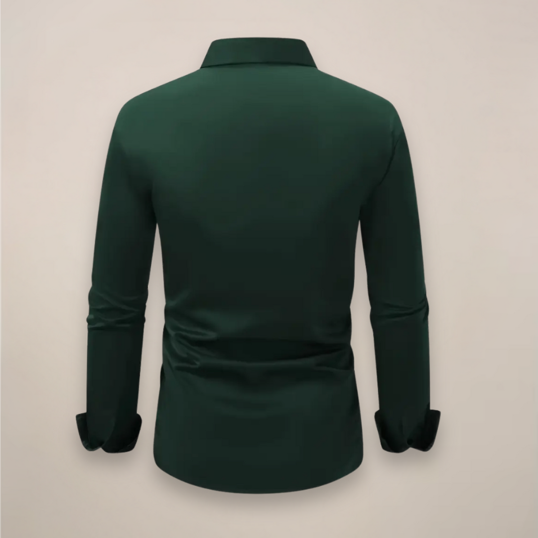 Langærmet slim fit skjorte til herrer, et stilfuldt og moderne valg for foråret.