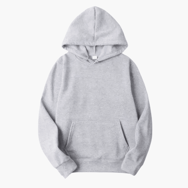 Nærbillede af det bløde, varme stof på denne komfortable herre sweatshirt med hætte.
