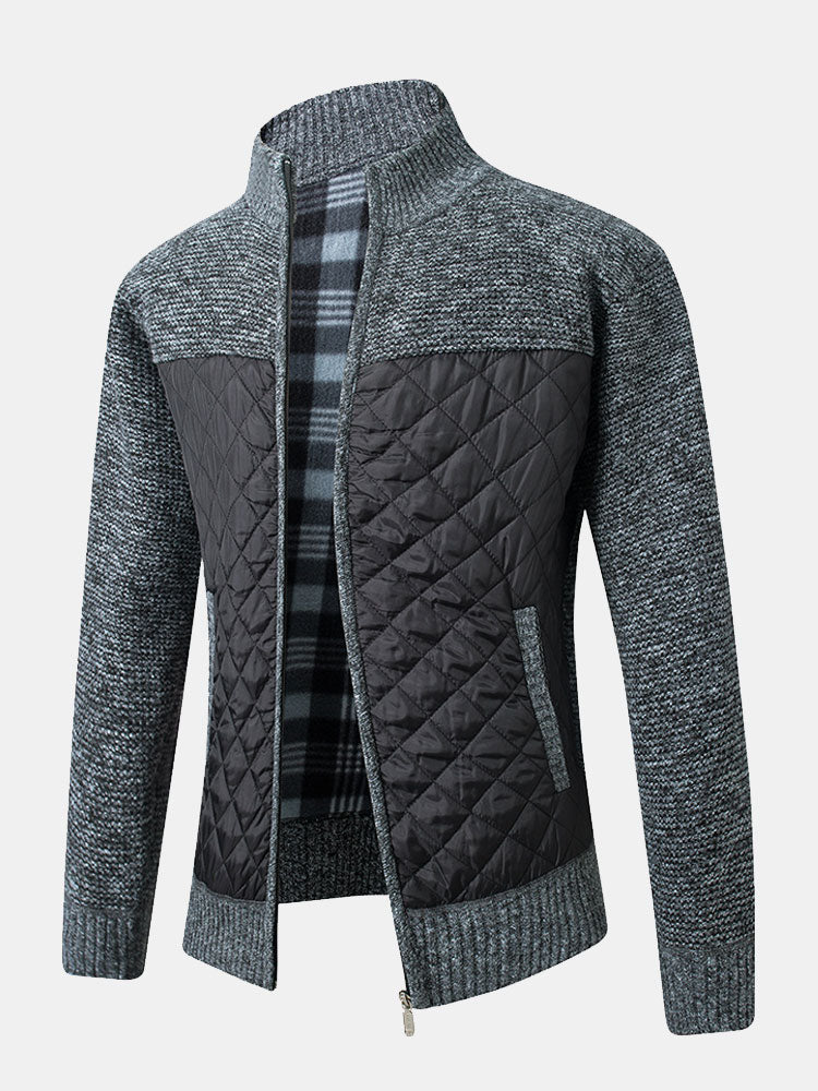 Elegant herre sweater i slim fit med ternet mønster. Komfortabel og alsidig til moderne mænds garderobe.