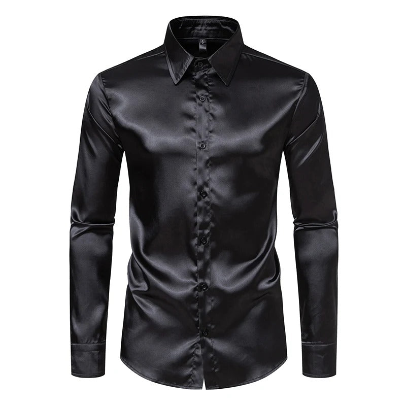 Herreskjorte med lange ærmer til alle sæsoner. Stilfuld og komfortabel til både formelle og afslappede looks.