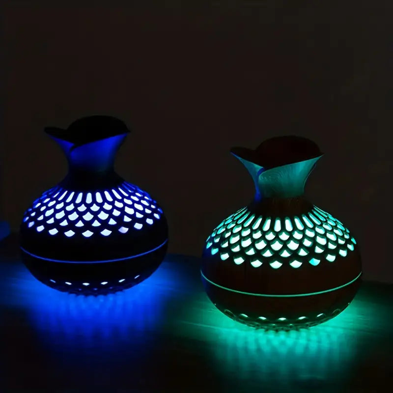 Elegant duft diffuser med blødt stemningslys, fremmer hjemme velvære og afslapning med din yndlingsduft.