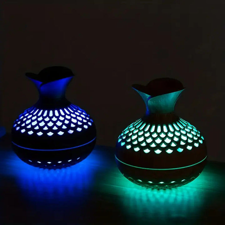 Elegant duft diffuser med blødt stemningslys, fremmer hjemme velvære og afslapning med din yndlingsduft.