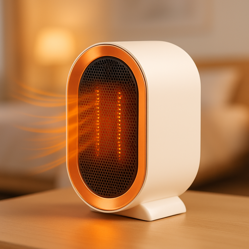 Energibesparende keramisk varmeblæser med hurtig og effektiv opvarmning til hjemmet.