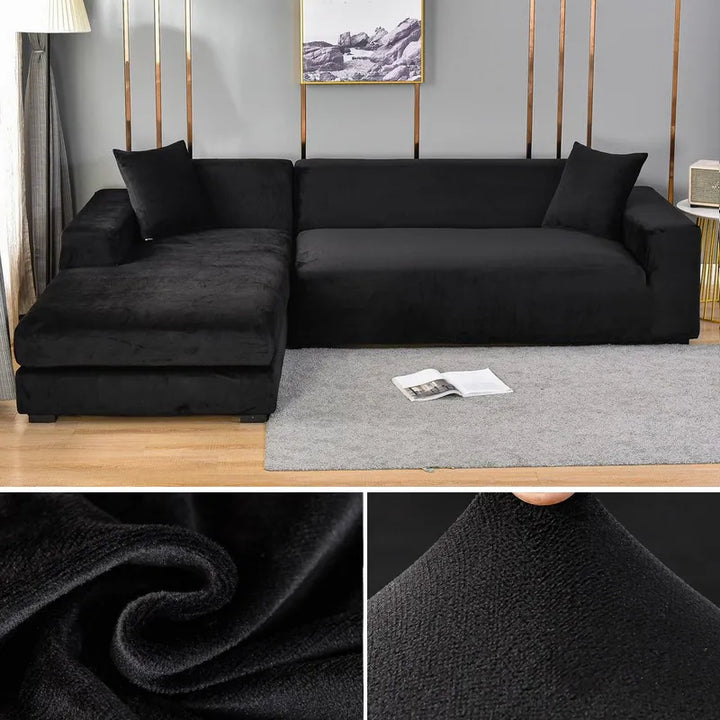 Minimalistisk design sofabetræk i sort, opfrisker din stue med et rent og moderne udtryk.