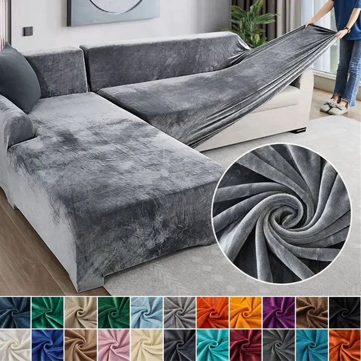 Elastisk sofabetræk i beige, nemt at vaske og montere, perfekt til at forny din stueindretning.