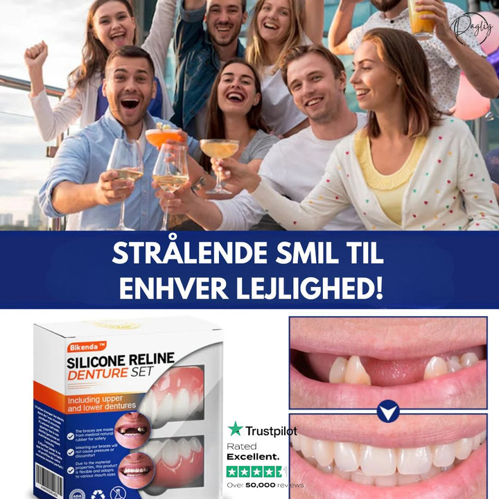 Illustration af skinnende, hvide tænder. Symboliserer et øjeblikkeligt perfekt og smukt smil for alle.