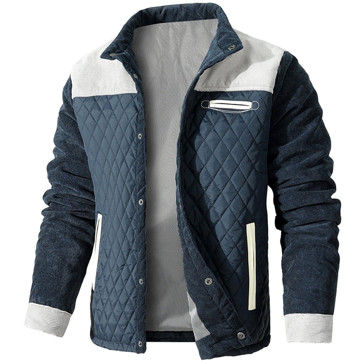 "Streetwise Legacy Cruiser jakke i smart Kaffe-Blå, stilfuldt urban design, perfekt til både casual og formelle looks."
