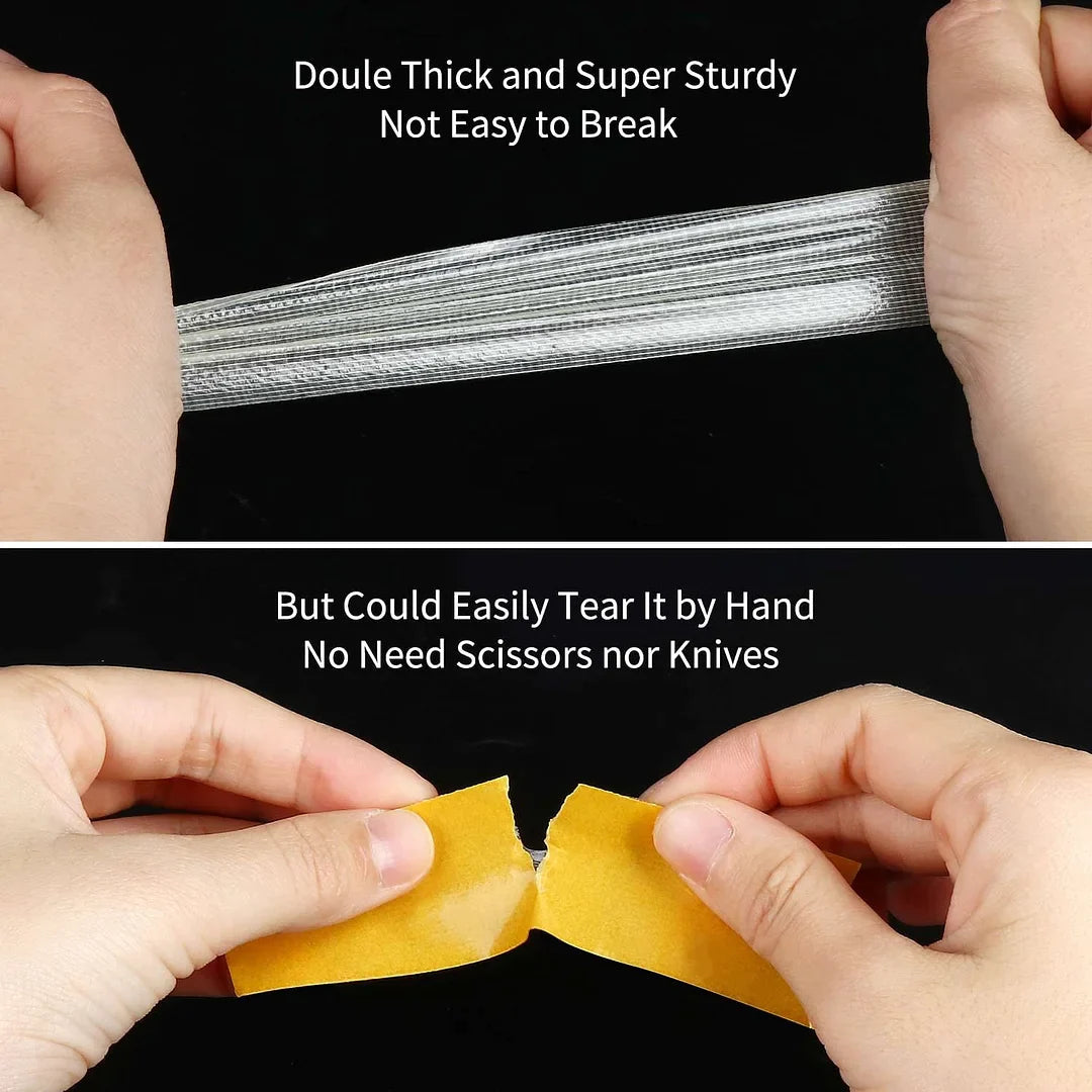 Hånd holder SureStick Pro dobbeltsidet tape. Optimal til reparation og montering med stærkt greb.