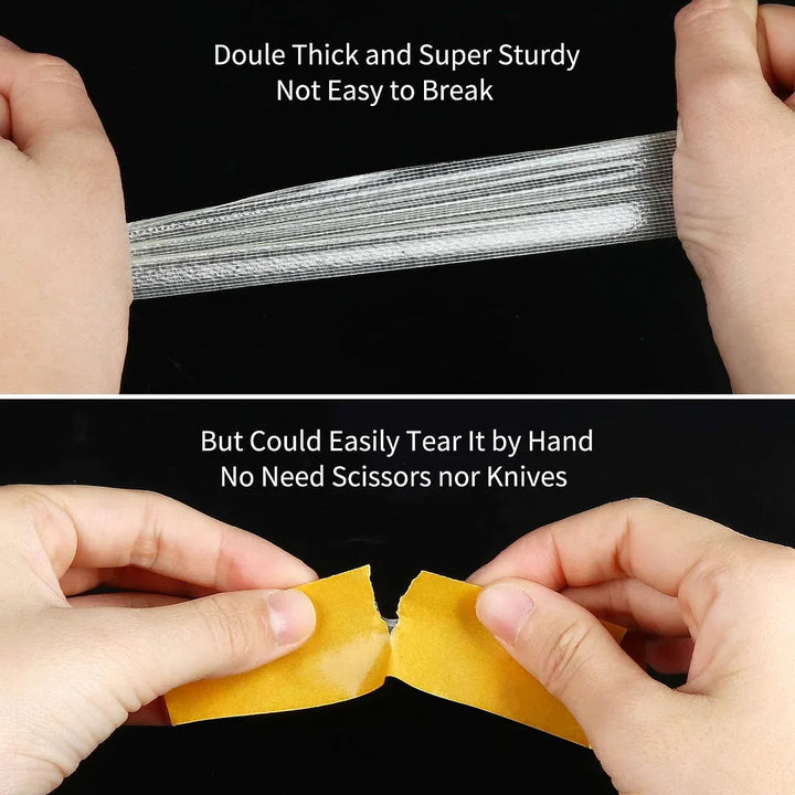 Hånd holder SureStick Pro dobbeltsidet tape. Optimal til reparation og montering med stærkt greb.