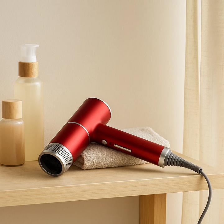 SwiftDry salonkvalitet hårtørrer med magnetisk teknologi for hurtig og effektiv hårstyling.