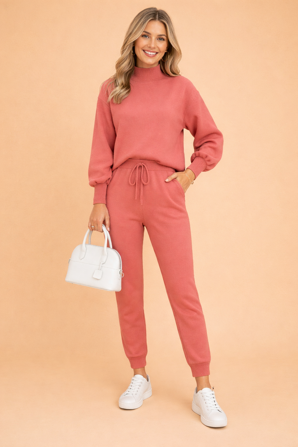 Trendy Tessa dame sæt; alsidigt figursyet to-delt tøj til moderne kvinder.