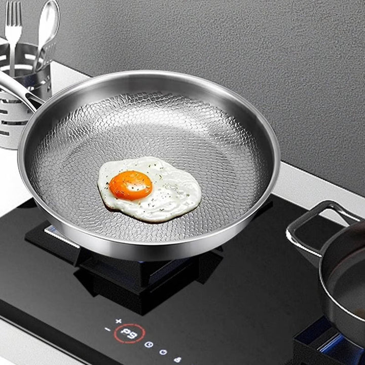 Premium non-stick titaniumpande, PFOA-fri, til sund madlavning på induktion, gas og keramisk komfur.