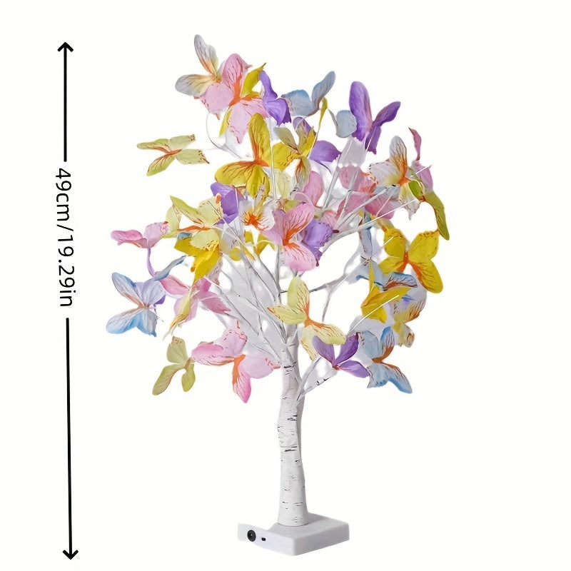 Nærbillede af BranchLume trådløs bordlampe, viser det fine birke-design og bløde lys.