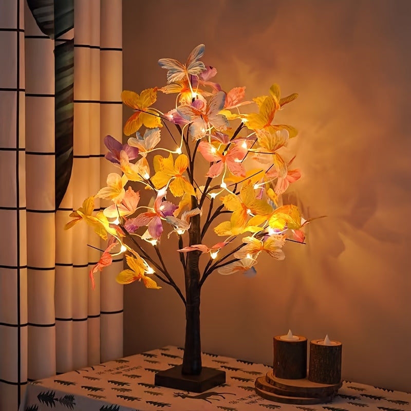 Batteridrevet BranchLume bordlampe, nem at placere overalt. Med sit birke-design løfter den indretningen.